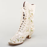 Flora Embroidered Boots (Ivory)