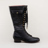 Bessie Vintage Aviator Boots (Black)