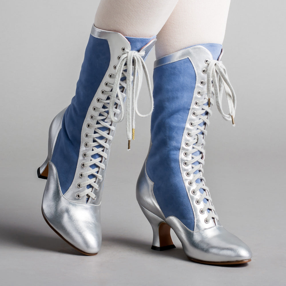 Silver on sale boot shoes