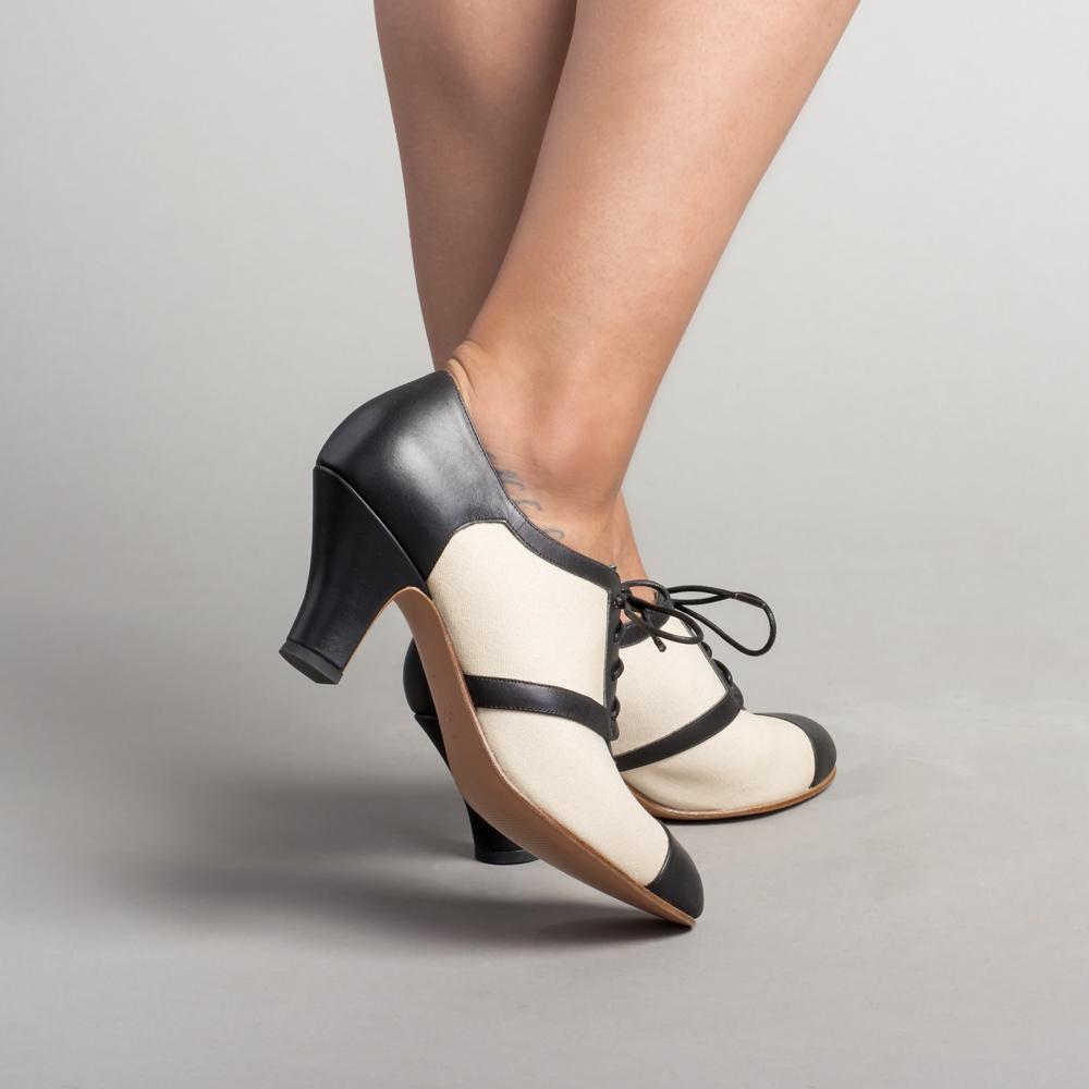 Black and white oxford heels online