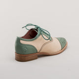 Gladys Vintage Cap Toe Oxfords (Sage/Buff)