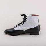 Larkspur Wool/Leather Lace-Up Boots (Grey/Black)