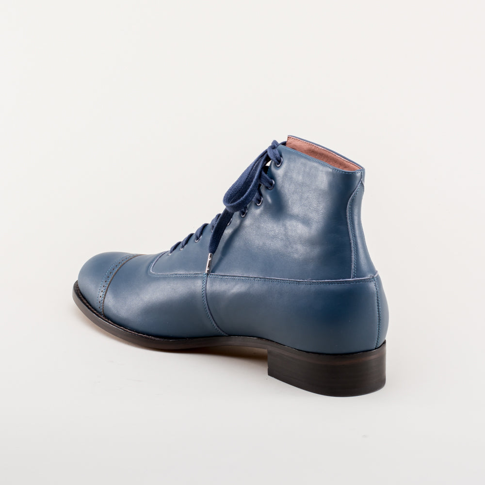 Noble Men s Vintage Lace Up Boots Blue