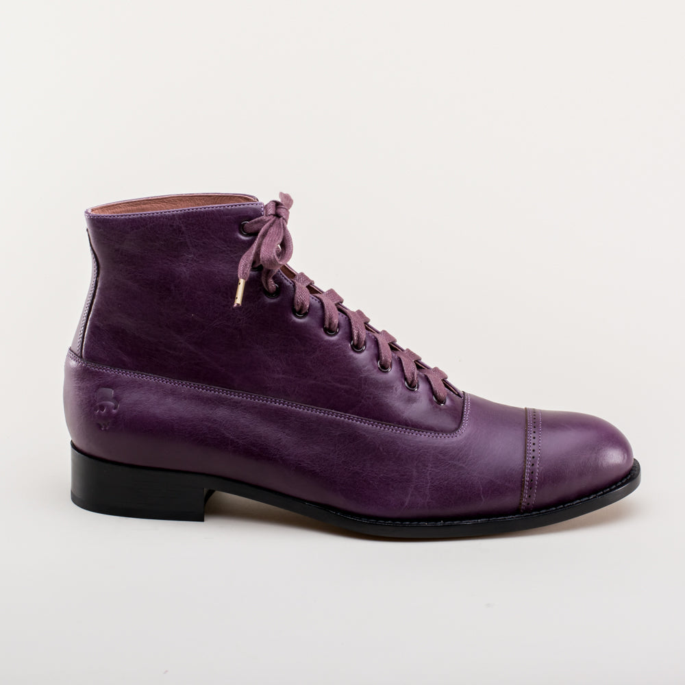 Noble Men s Vintage Lace Up Boots Purple