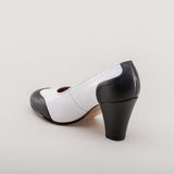 Peggy 1940s Spectator Pumps (Black/White)