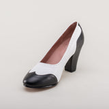 Peggy 1940s Spectator Pumps (Black/White)